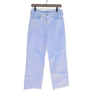 NWT J. Crew Slim Wide‎ Leg White Jeans, Raw Hem, Sz 27